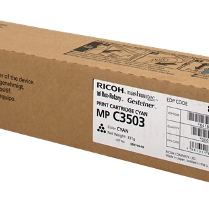 Ricoh Aficio MP-C3003/MP-C3004/MP-C3503/MP-C3504/MP-C4504/MP-C5504/MP-C6004 Cyan Cartucho de Toner Original - 841820/841816 1