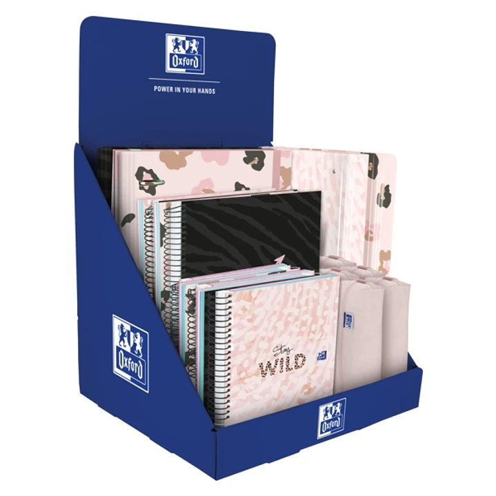 Oxford Animal Print Expositor Sobremesa - Incluye 5 Europeanbook A5+ y A4+ - 4 Europeanbinder A4+ - 5 Estuches - Diseño Llamativo y Funcional 1