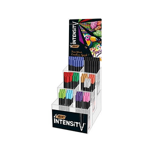 Bic Intensity Fine Expositor de 192 Rotuladores - Punta Fina de 0.8mm - Trazo de 0.4mm - Colores Surtidos