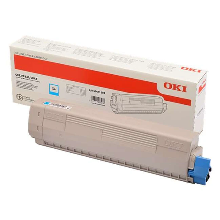 OKI C823/C833/C843 Cyan Cartucho de Toner Original - 46471103 1
