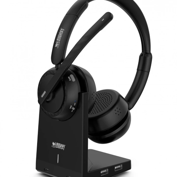 Urban Factory Movee Max Auriculares Bluetooth 5.2 - Reduccion Activa de Ruido - Soporte de Carga - Microfono con Reduccion de Ruido Ambiental - Color  1