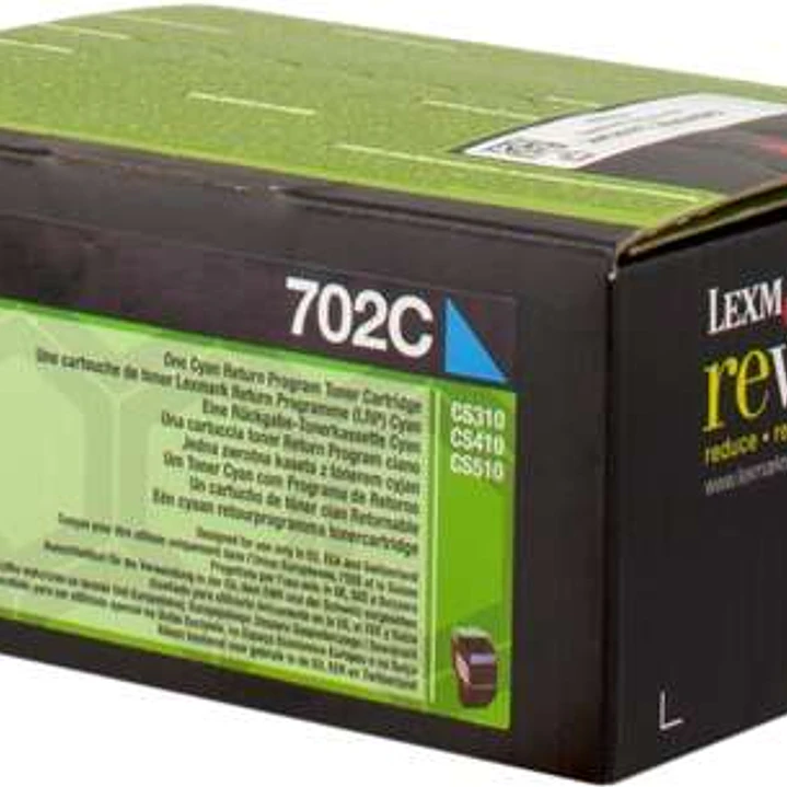 Lexmark CS310/CS410/CS510 Cyan Cartucho de Toner Original - 70C20C0/70C20CE/702C 1