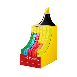 Stabilo Boss 70 Expositor de 120 Marcadores Fluorescentes - Trazo entre 2 y 5mm - Recargable - Tinta con Base de Agua - Colores Surtidos