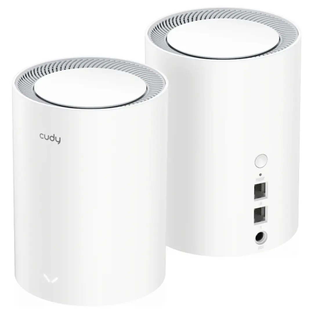 Cudy AX3000 Pack de 2 Sistemas WiFi 6 Mesh AX3000 2.5G Dual Band - Admite Ancho de Banda de 20/40/80/160MHz - 1x Puerto LAN 10/100/1000Mbps, 1x Puerto 1