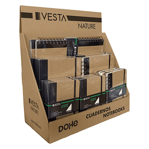Dohe Expositor de Sobremesa para Cuadernos Vesta Nature - Fabricado en Carton Reforzado Color Kraft - Diseño Resistente y Ecologico - Ideal para Organ