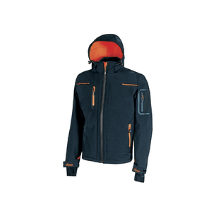 Upower Space Chaqueta Softshell - Talla 4XL - Membrana U-Tex, Repelente al Agua, a Prueba de Viento, Transpirable, Forro Micropolar, Capucha Desmontab