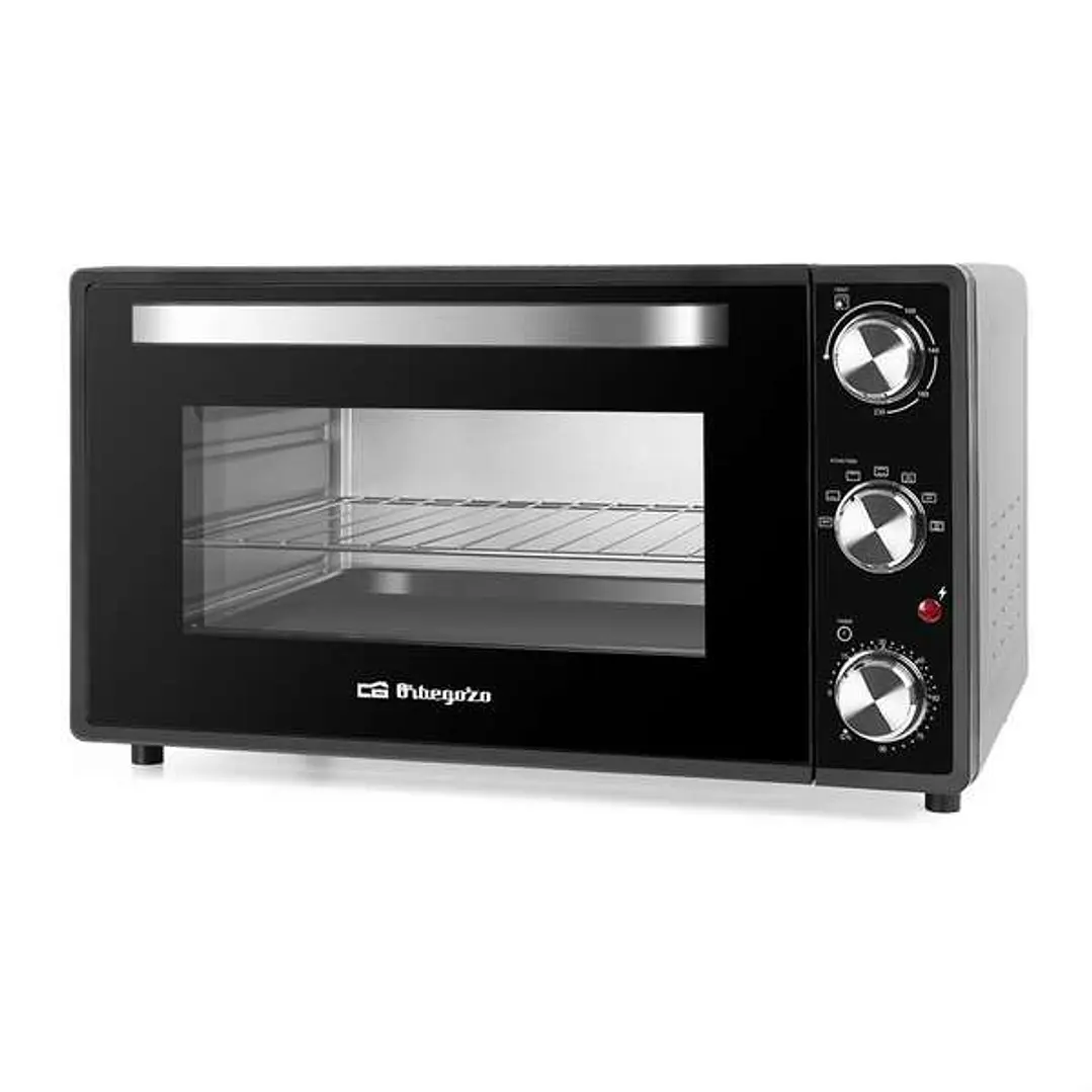 Orbegozo HOT 386 Horno Electrico con Conveccion - Potencia 2000W - Capacidad 38L - Sistema de Calor Superior E Inferior - Luz Interior - Termostato Re 1