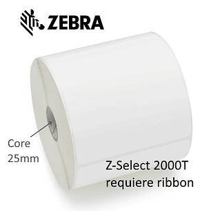Zebra Z-Select 2000T Pack de 12 Rollos de Etiquetas Transferencia Termica Originales 57x51 mm - 1.370 Unidades por Rollo - 3007202-T