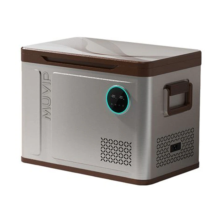 Muvip Nevera Compresor Portatil 41 Litros - Temperatura entre -20º/+20º - 60W - Doble Zona - Asas de Transporte - Compresor silencioso - Color Plata/M 1