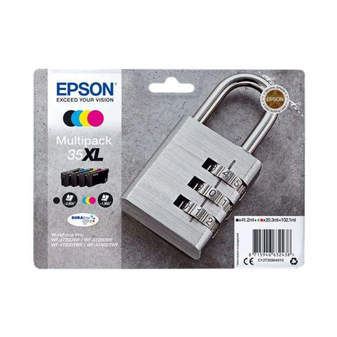 Epson T3596 (35XL) Pack de 4 Cartuchos de Tinta Originales - C13T35964010 1