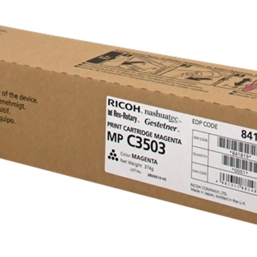 Ricoh Aficio MP-C3003/MP-C3004/MP-C3503/MP-C3504/MP-C4504/MP-C5504/MP-C6004 Amarillo Cartucho de Toner Original - 841818/841814 1