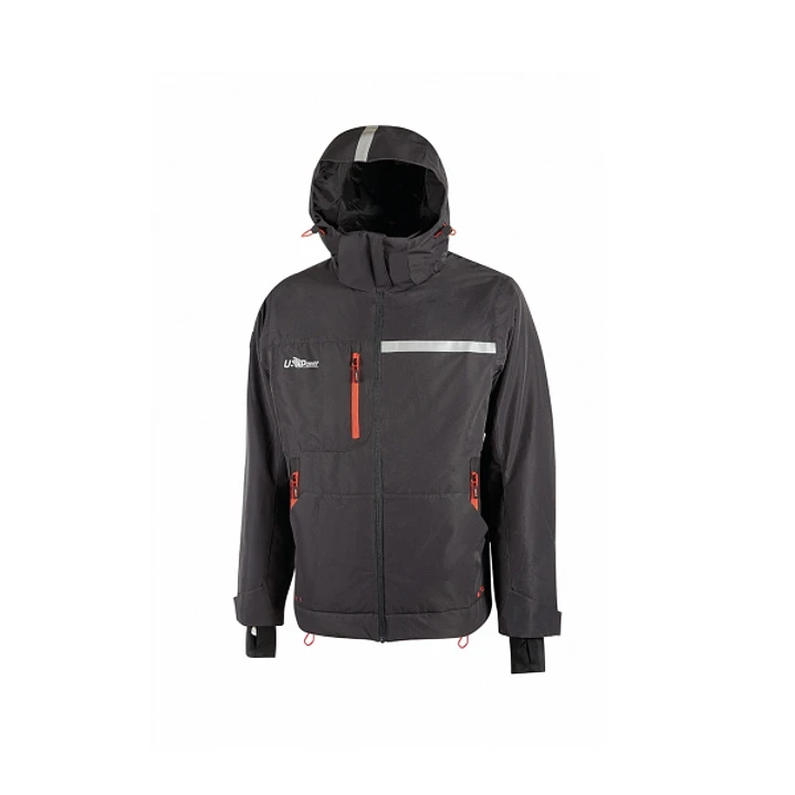 Upower Wink Chaqueta de Trabajo de Invierno - Talla 3XL - Acolchado de Grafeno, Impermeable, Capucha Fija Regulable, Multibolsillos, Detalles Reflecta 1