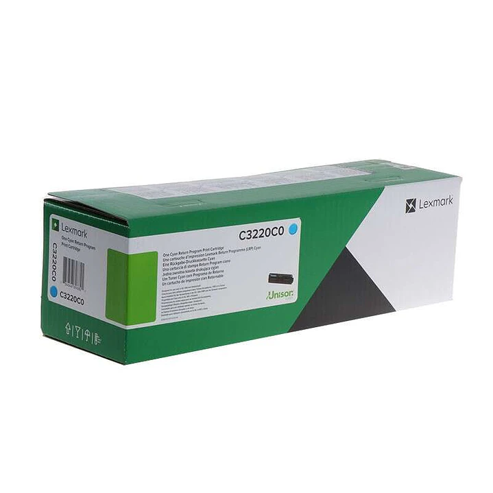 Lexmark C3324/C3326/MC3224/MC3326/MC3426 Cyan Cartucho de Toner Original - C3220C0/C320020 1