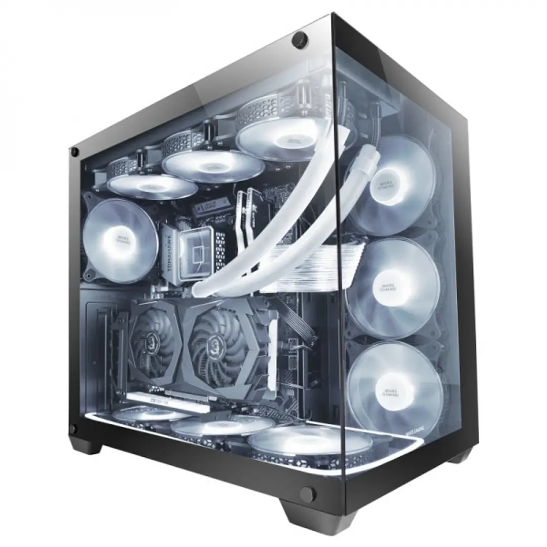 Mars Gaming MCV4 Torre Gaming Custom Premium - Cristal Templado Sin Marco - Estructura Modular Doble Camara - Soporte 10 Ventiladores - E-ATX XXL - Co 1