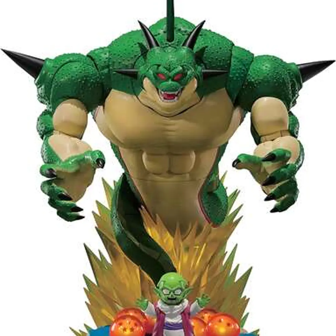 Tamashii Nations SH Figuarts Dragon Ball Z Set Luminoso Porunga y Dende - Manos Intercambiables - Lector NFC Integrado en el Soporte - Iluminacion y S 1