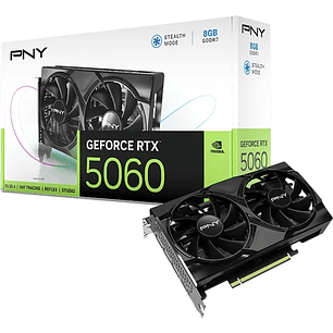 PNY GeForce RTX 5060 Tarjeta Grafica 8GB GDDR7 Dual Fan Reflex 2 AI NVIDIA DLSS4