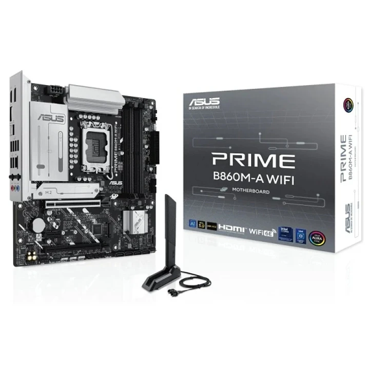 Asus Prime B860M-A WIFI Placa Base LGA 1851 - WiFi, Bluetooth, 4x DDR5, 2x M2, 4x SATA III, PCIe 4.0, 5.0, USB 2.0, 3.2, RJ-45, HDMI, DisplayPort - Fa 1