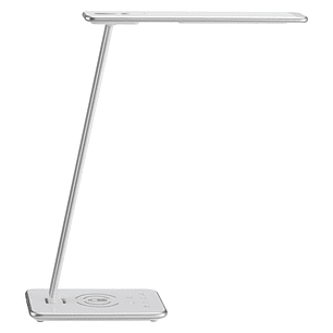 Unilux Lampara de Escritorio LED Jazz - Iluminacion LED de Bajo Consumo - Diseño Moderno y Elegante - Brazo Flexible para Ajustar la Luz - Color Gris 