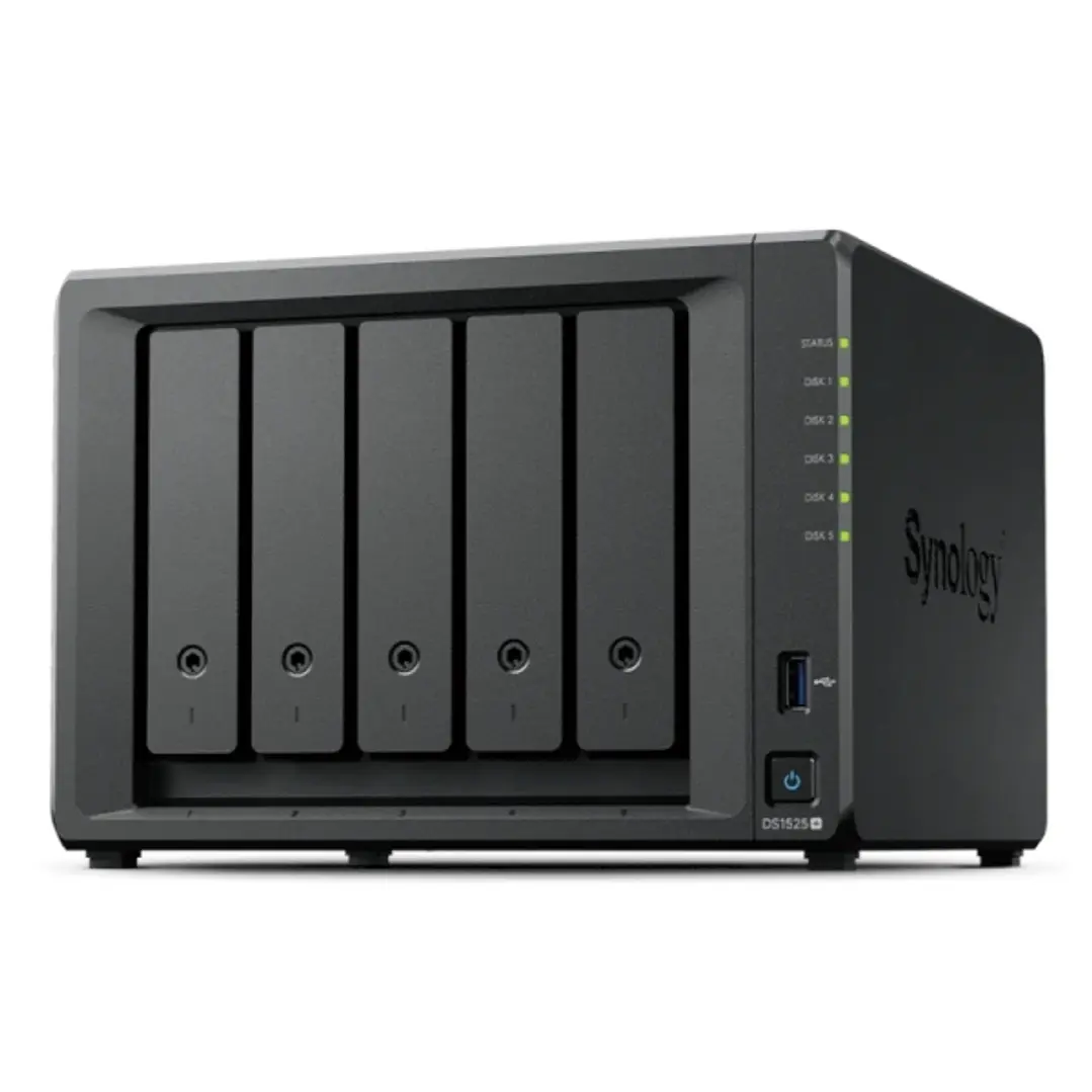 Synology DiskStation DS1525+ NAS 8GB - 5 Bahias - Procesador AMD - Color Negro 1