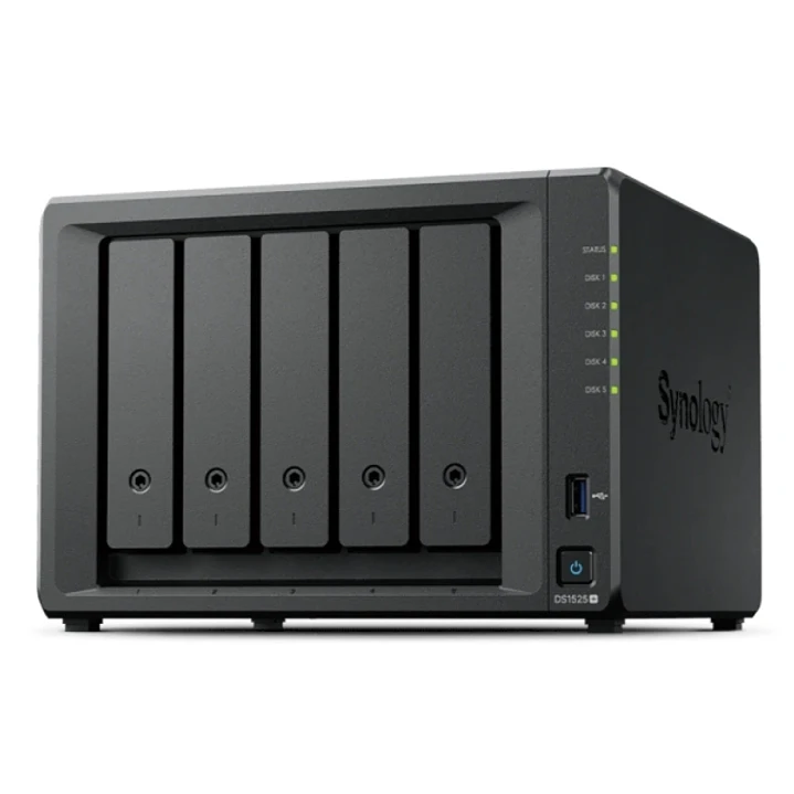 Synology DiskStation DS1525+ NAS 8GB - 5 Bahias - Procesador AMD - Color Negro 1