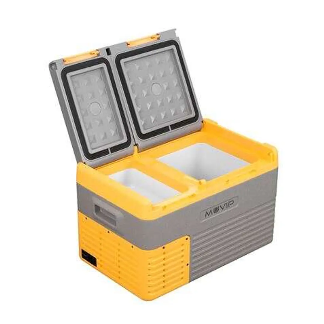 Muvip Nevera Portatil con Compresor 24 Litros Doble Zona - Compresor Silencioso - Color Amarillo 1