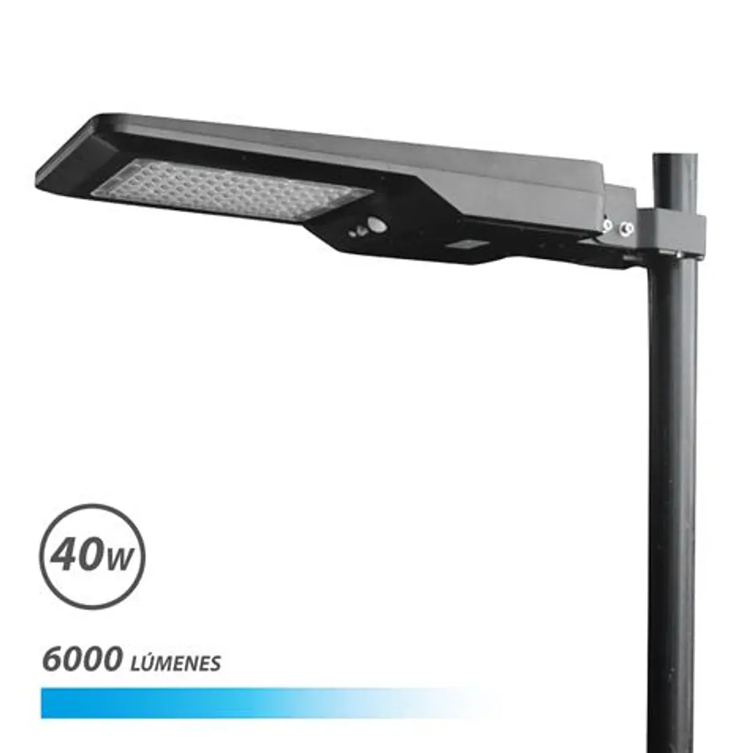 Elbat Farola LED Solar 40W Pro 6000Lm 6000K - Color Negro 1