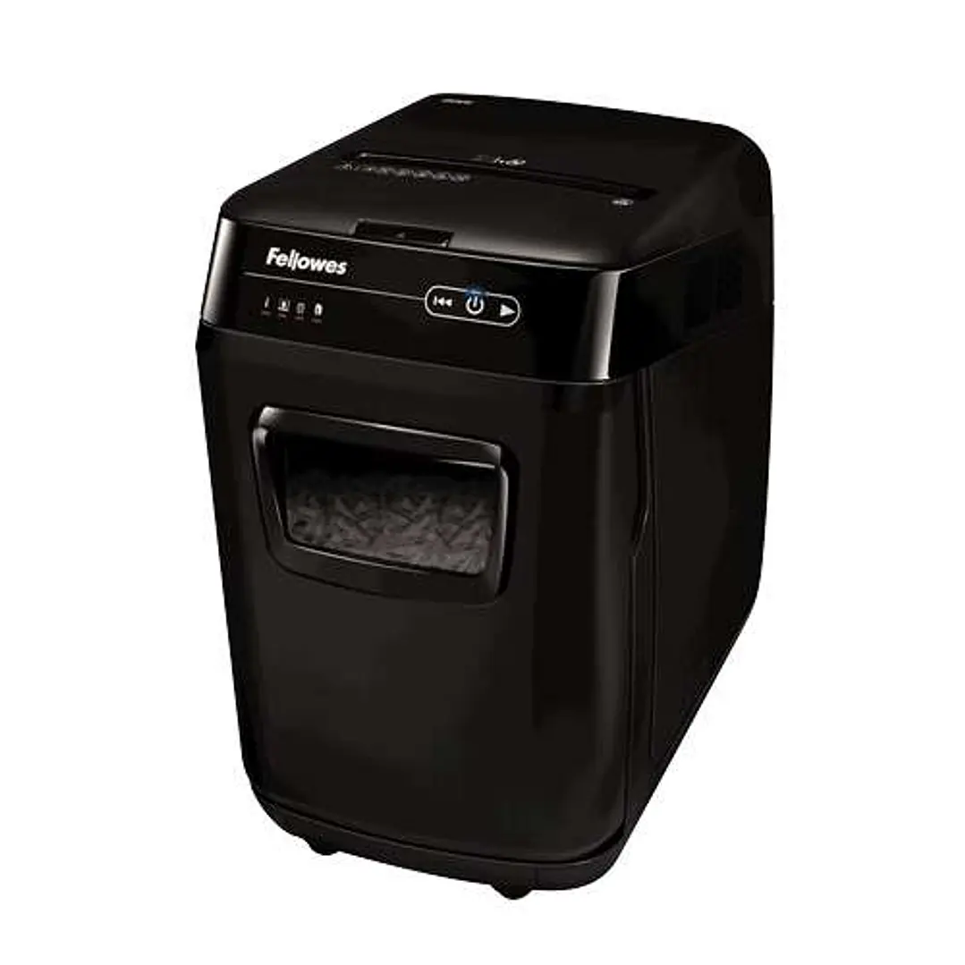 Fellowes AutoMax 200C Destructora de Papel Automatica Corte en Particulas P-4 - Autoalimentacion 200 Hojas, Manual 10 Hojas - Capacidad de la Papelera 1