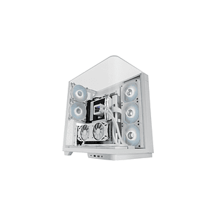 Mars Gaming MC-INFINIO Caja Torre ATX - 2 Ventiladores de 120mm FRGB - Cristal Templado Curvo Continuo - Montaje Vertical para GPU - 7 Ranuras de Expa