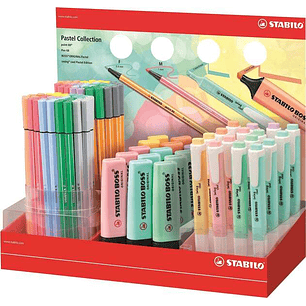 Stabilo Expositor Coleccion Pastel de 111 Rotuladores y Marcadores Fluorescentes - 15 Boss, 16 Swing Cool, 40 Point 88 y 40 Pen 68 - Colores Surtidos