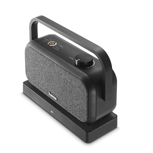 Hama Altavoz Portatil con Asa - Potencia 10W - Bluetooth - 2.4GHz - Estereo - Jack 3.5mm - Rango 10m - 22x18x8cm - Color Negro y Gris