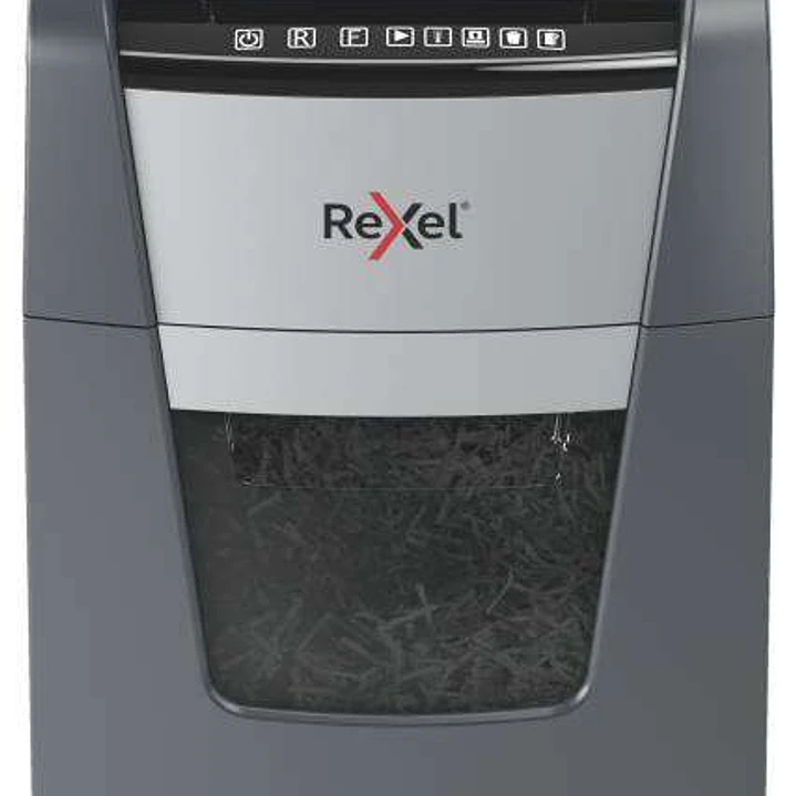 Rexel Optimum Autofeed 150X Destructora Automatica de Corte en Particulas P-4 - Autolimentacion de 150 Hojas, Manual de 8 Hojas - Papelera de 44L - Te 1
