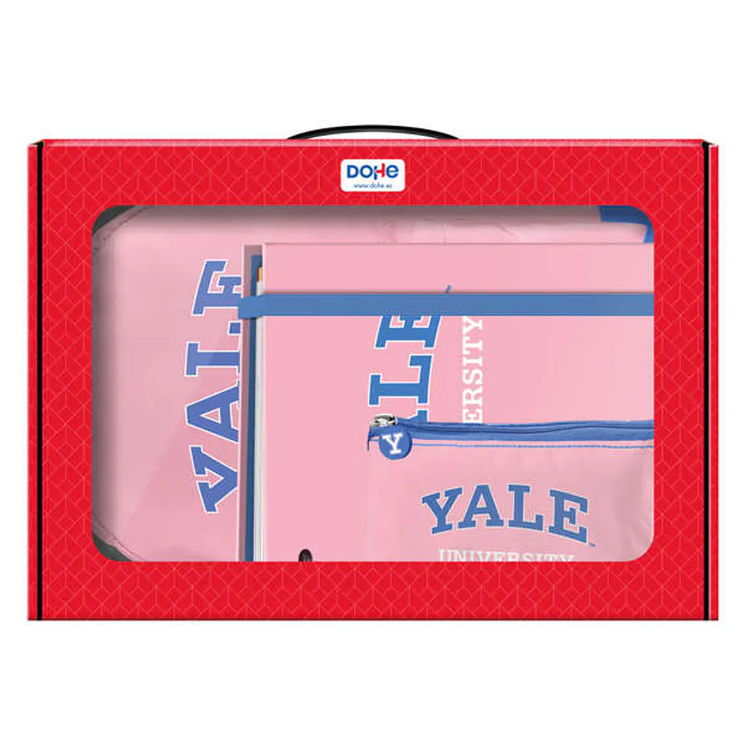 Dohe Yale Pack Mochila, Carpeta y Portatodo - Maletin Regalo 365x515x105mm - Carpeta A4 Recambio - Mochila 3 Compartimentos Grande - Portatodo Triple 1