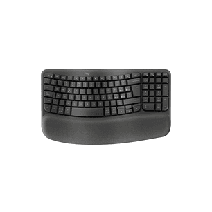 Logitech Wave Keys Teclado Inalambrico Ondulado - Indicadores Luminosos - Patas Ajustables - Autonomia hasta 36 Meses - Reposa Muñecas Acolchado