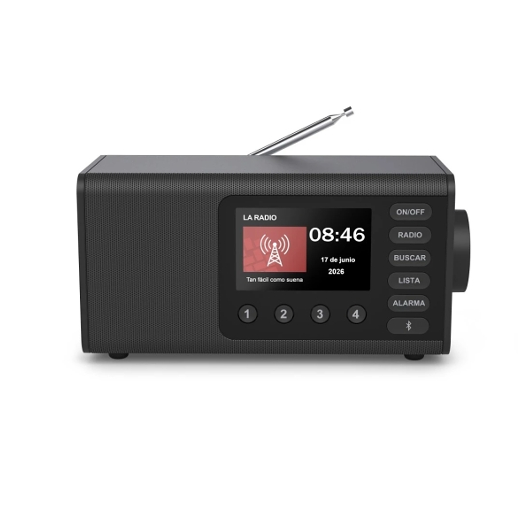 Hama Dr1001 Radio Digital - Potencia 5W - Bluetooth - Jack 3.5mm - USB-C - Reloj - Pantalla 4.3