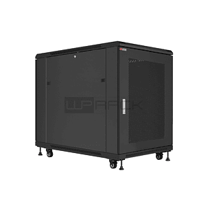 WP RSB-10608-B Armario de Suelo para Redes 10U - Puerta de Acero Perforada - Cerradura de Seguridad - 600x800x594mm - Color Negro