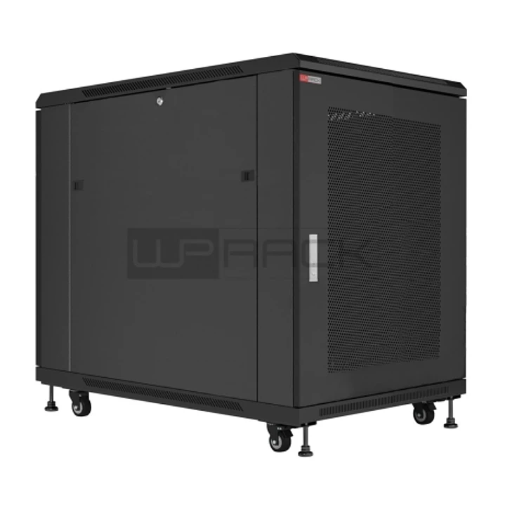 WP RSB-10608-B Armario de Suelo para Redes 10U - Puerta de Acero Perforada - Cerradura de Seguridad - 600x800x594mm - Color Negro 1