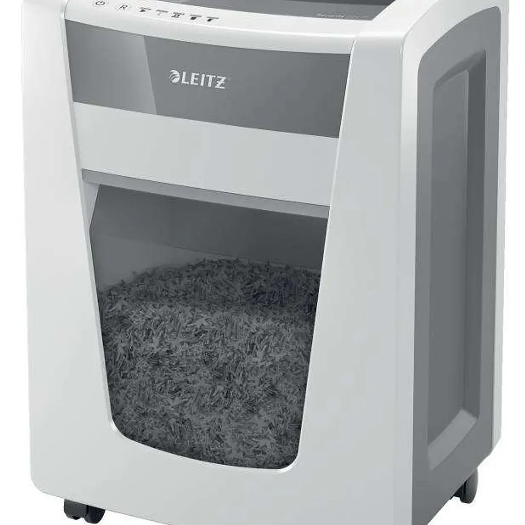 Leitz Office PRO P5 Destructora de Papel - Inteligente, Silenciosa y Segura - Destruye 15 Hojas - Papelera de 30 L - Micro Corte Nivel de Seguridad Di 1