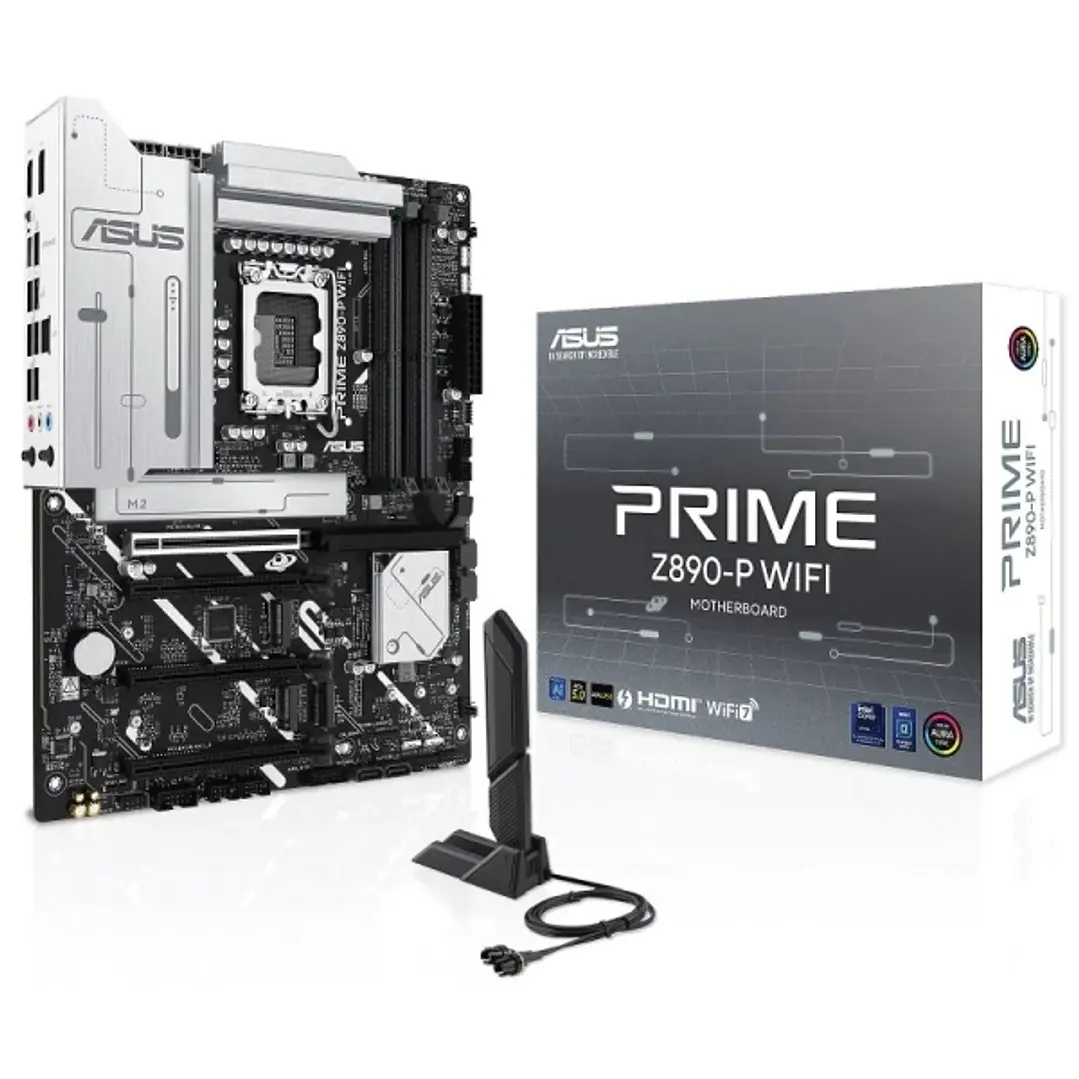 Asus Prime Z890-P WIFI Placa Base LGA 1851 - WiFi, Bluetooth, HDMI, DisplayPort, PCIe 4.0 y 5.0, M2, 4x Sata III, USB 2.0, 3.2, USB-C, RJ-45 1