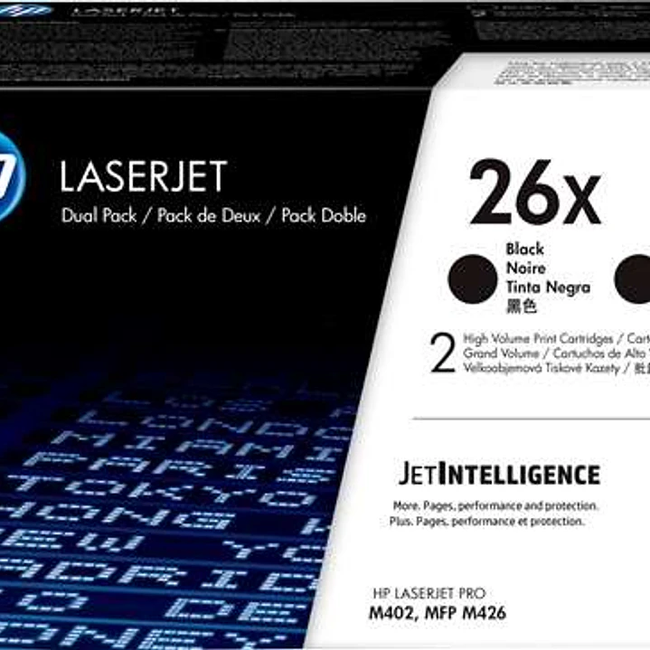 HP CF226X Negro Pack de 2 Cartuchos de Toner Originales - 26X 1