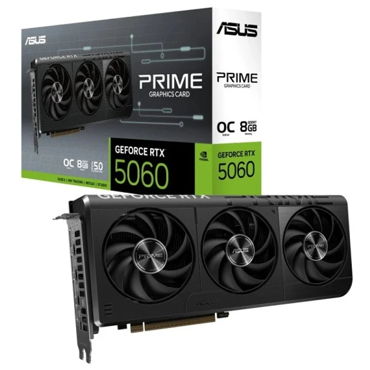 Asus GeForce RTX 5060 Prime OC Tarjeta Grafica 8GB GDDR7 Reflex 2 RTX AI DLSS4 1