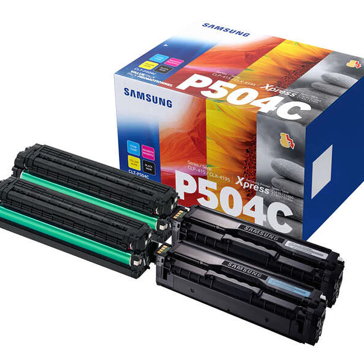 Samsung CLP415/CLX4195 Pack de 4 Cartuchos de Toner Originales - CLT-P504C/SU400A 1