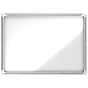 Nobo Vitrina Exteriores 8 Hojas A4 Superficie Blanca Magnetica - 692x972x45mm - Puerta Seguridad Cerradura Marco Aluminio - Resistente Intemperie - Co