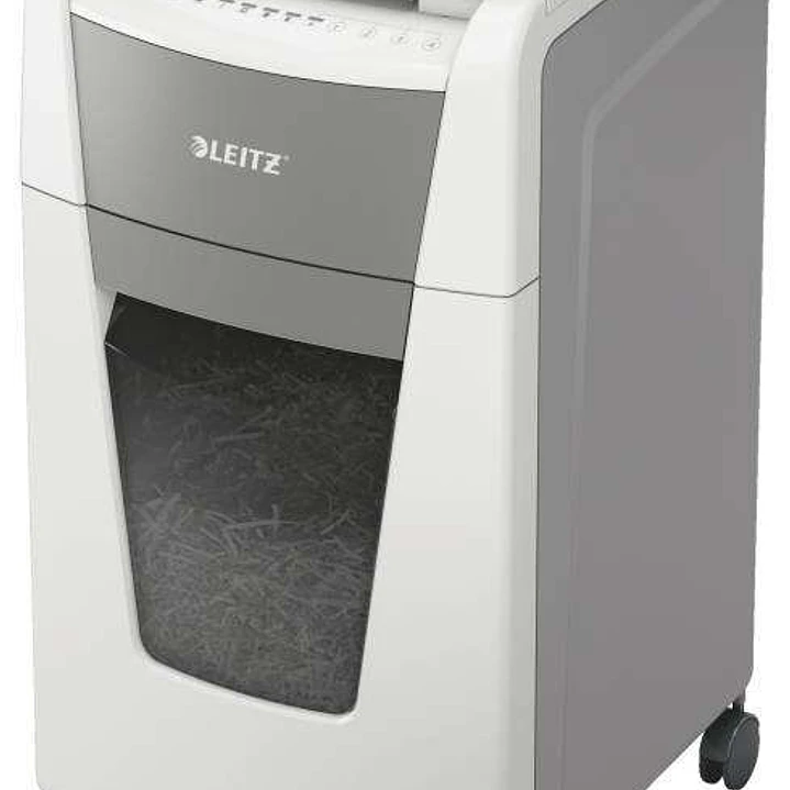 Leitz IQ 300 Autofeed P5 Destructora de Papel Automatica Micro Corte P-5 - Autoalimentacion 300 Hojas, Manual 8 Hojas - Papelera de 60L - Color Blanco 1