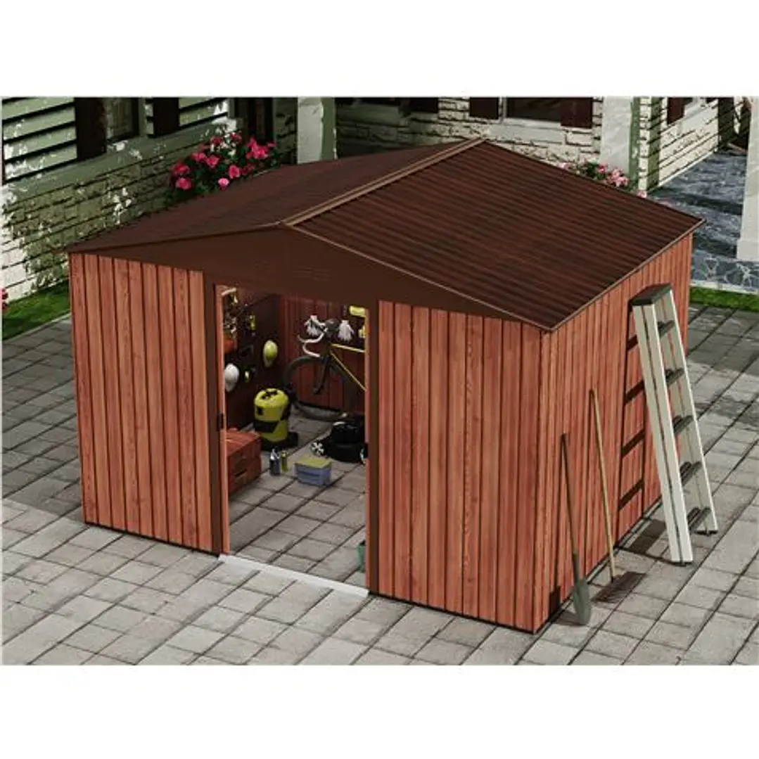 Sungarden Caseta de Metal - Puerta Corredera - 7.4M2 - Color Madera 1