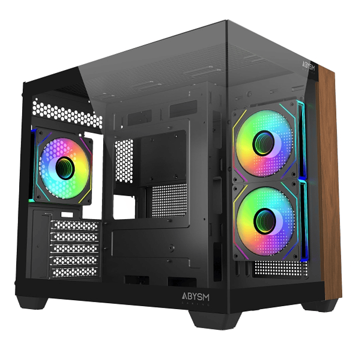 Abysm Danube Sava Nature 285C Black ARGB Caja Micro ATX, ITX - Lateral y Frontal Cristal Templado - 3.5