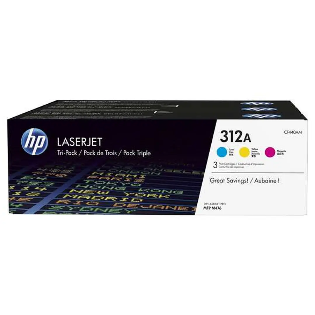 HP CF440AM Pack de 3 Cartuchos de Toner Originales - 312A 1