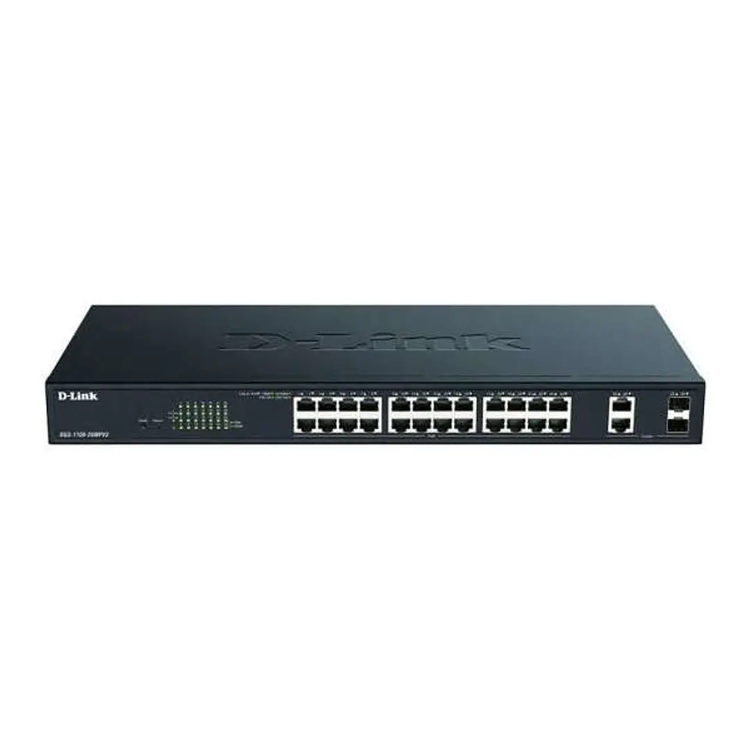 D-Link Switch Semigestionable 24 Puertos Gigabit PoE 370W + 2 Puertos Combo 1