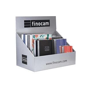 Finocam Expositor con 30 Agendas de Espiral Surtidas en Catalan - Anual 2026 - Color Surtidos