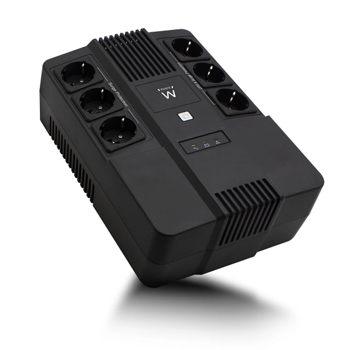 Ewent SAI Interactivo 700VA/390W - 6x Schuko - Toma Tierra - Funcion AVR - Notificacion Sonora y LED - Proteccion Electrica - Bateria de 12V / 7Ah Ree 1