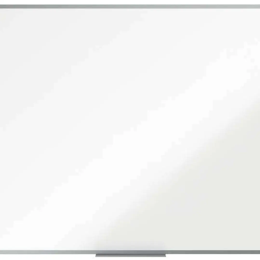 Nobo Essence Pizarra Magnetica de Acero Vitrificado 1200x900mm - Montaje en Esquinas - Superficie de Borrado Superior - Color Blanco 1